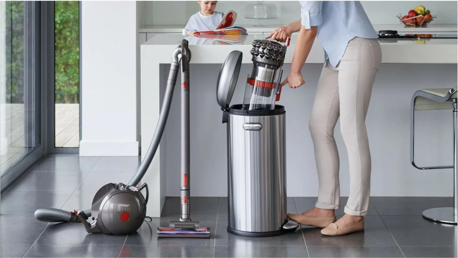 Kasë fshesë Dyson Cinetic Big Ball Absolute 2, 1.7L, argjendtë