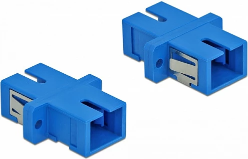 Bashkues fibër optike DeLOCK SC simplex, femër/femër, single-mode, 4 copë, blu