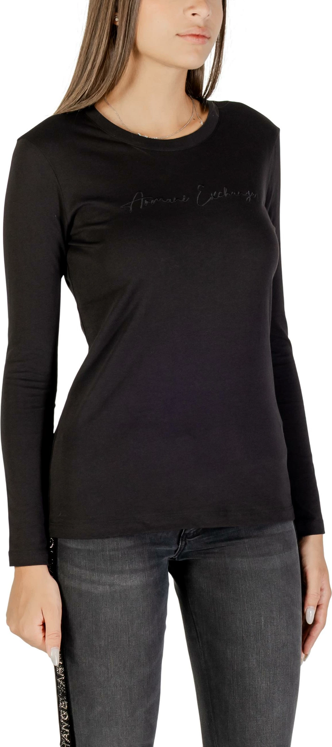 Maicë me mëngë të gjata për femra Armani Exchange XW001456 AF10356, e zezë [Madhësia: L]