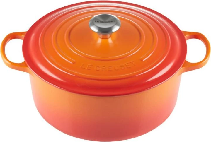 kaserolë gize Le Creuset Signature Round 24 cm 21177240902430, me kapak, e kuqe