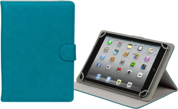 Mbështjellës për tablet RIVACASE 3017, 9.7-10.5\", lëkurë PU, funksion stand, Aquamarine