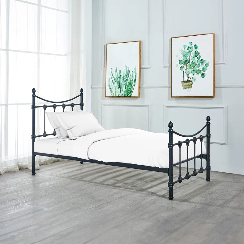 Krevat metalik Beowulf, ngjyrë e zezë, 90x190x102cm