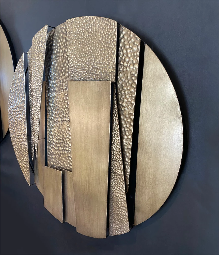 Dekor për mur Helios, metalik, ngjyrë ari, 82x7x82 cm