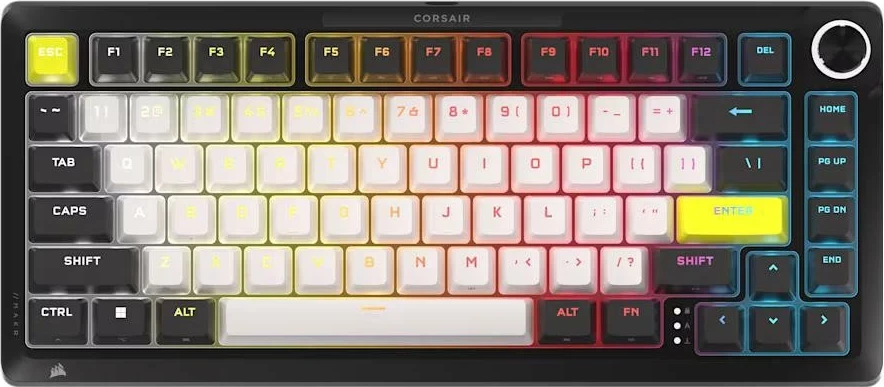 Tastierë gaming Corsair MAKR PRO 75, 75%, MGX Hyperdrive, RGB, USB, bardhë-zi