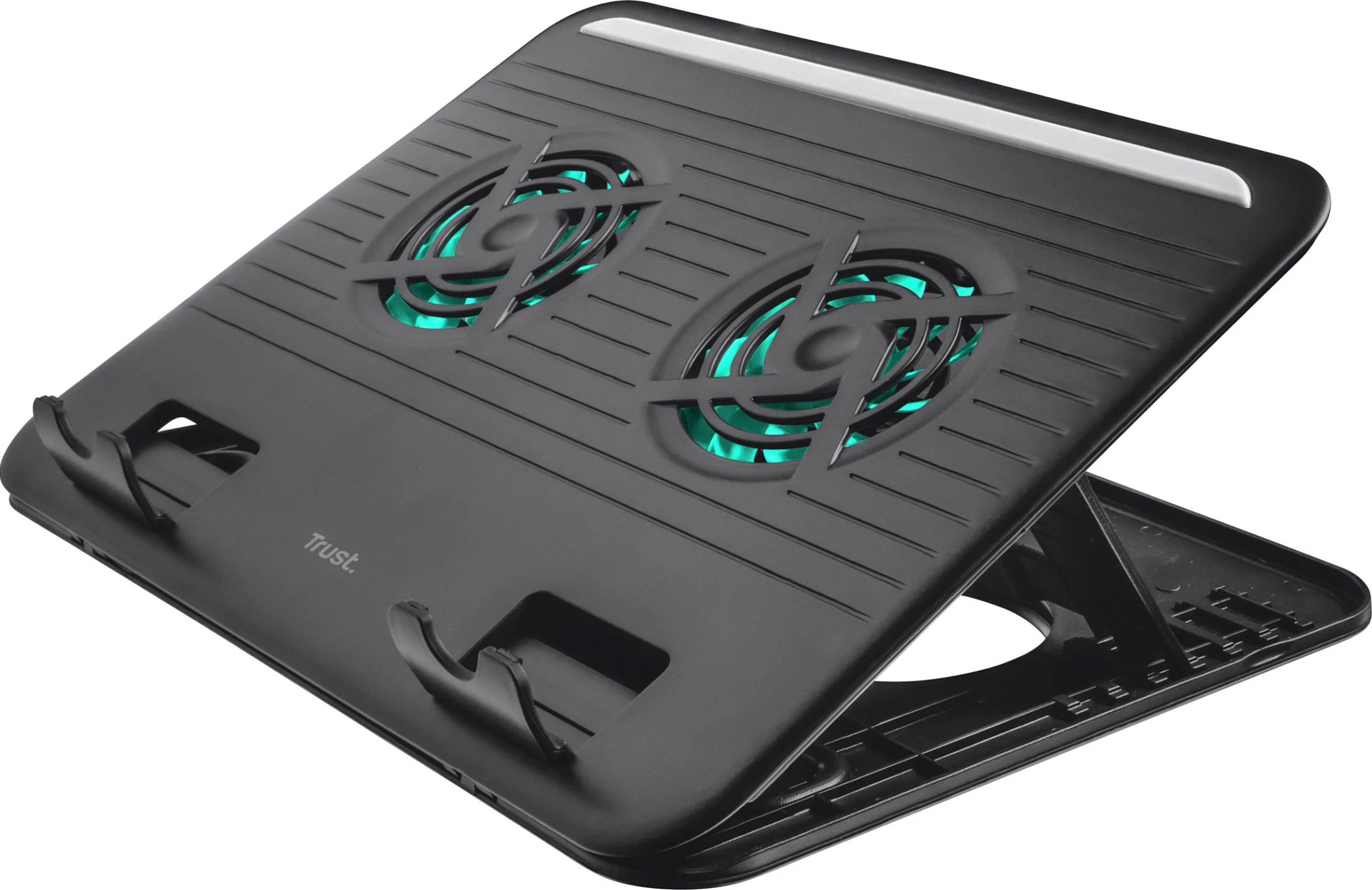 Ftohës për laptop Trust Cyclone, 2 ventilatorë, USB, i zi