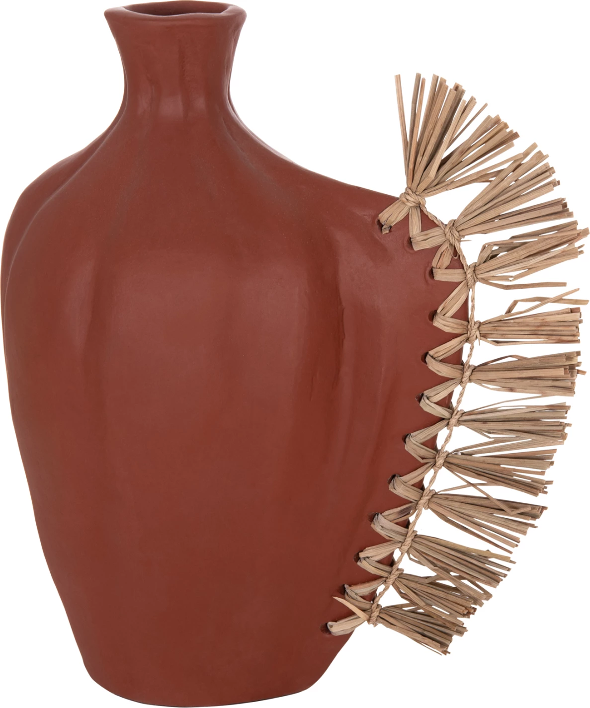 Vazo dekorative tavoline JEBB, terrakotë natyrale, bar i thatë, FH4689.08, 32x15x33cm