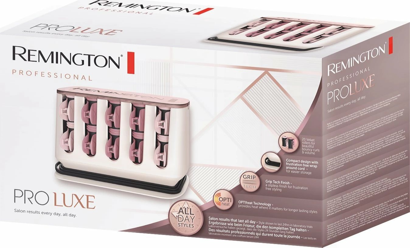 Rollerë termikë Remington PROluxe H9100 20 copë 25-32 mm bardhë/rozë
