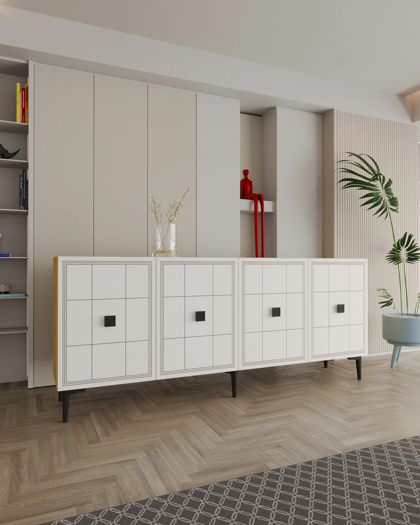 Konsol Skye Decor, Yuka 150, ngjyrë lis safir, e bardhë