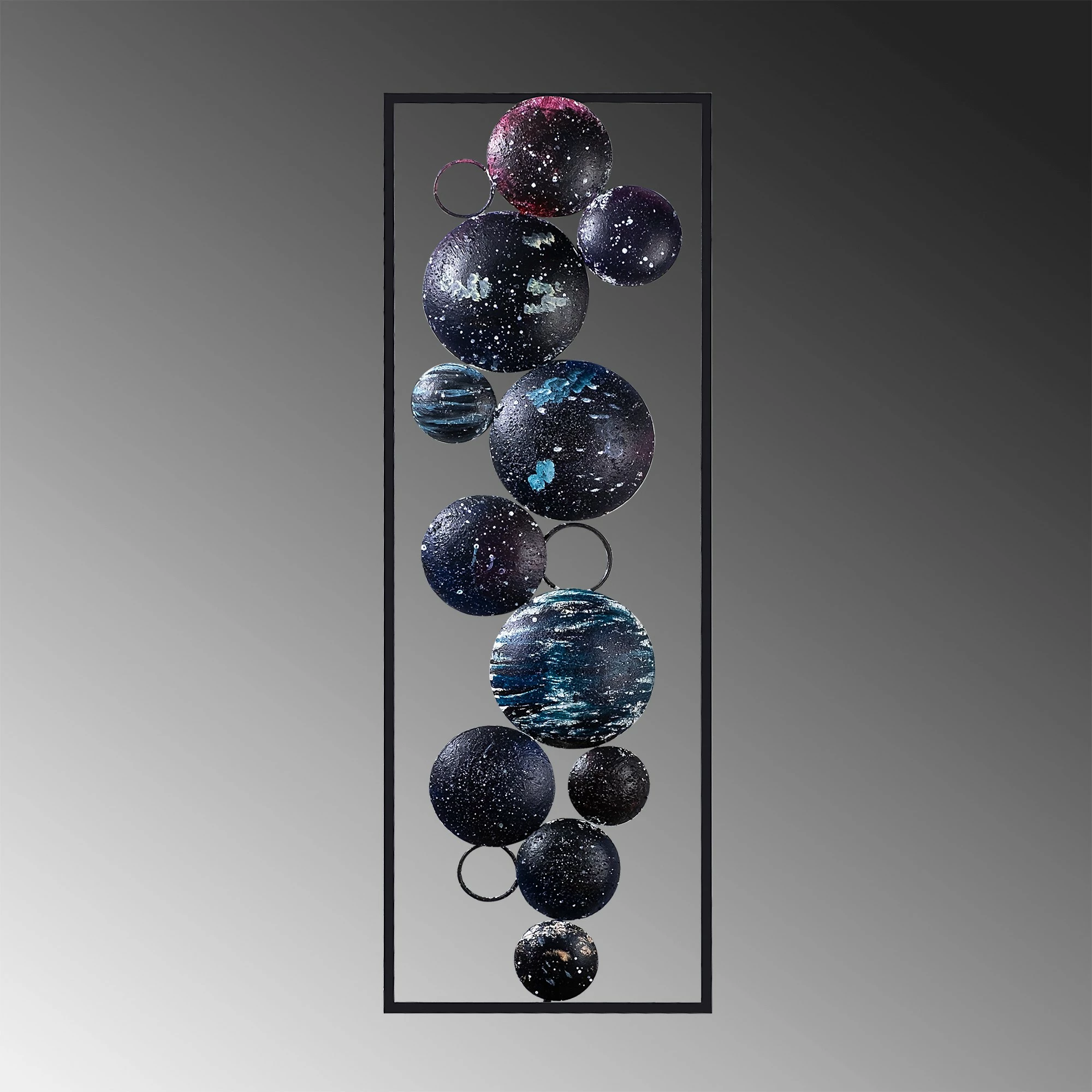 Aksesor dekorativ metalik për mur Wallity, Space, shumëngjyrësh, 90x32cm