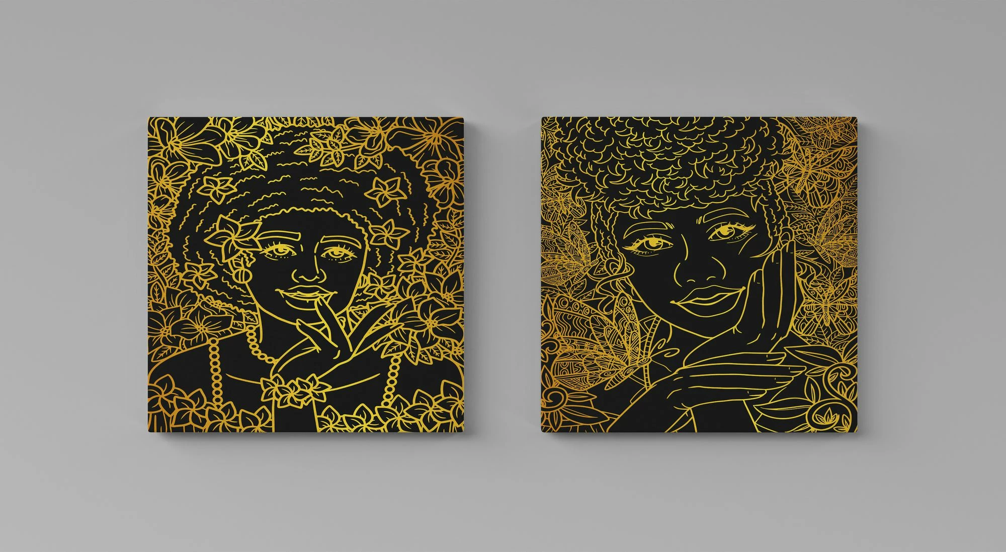 Pikturë dekorative në kanavacë (2 copë), Wallity, ASR2-CNV25-2, 30x30 cm