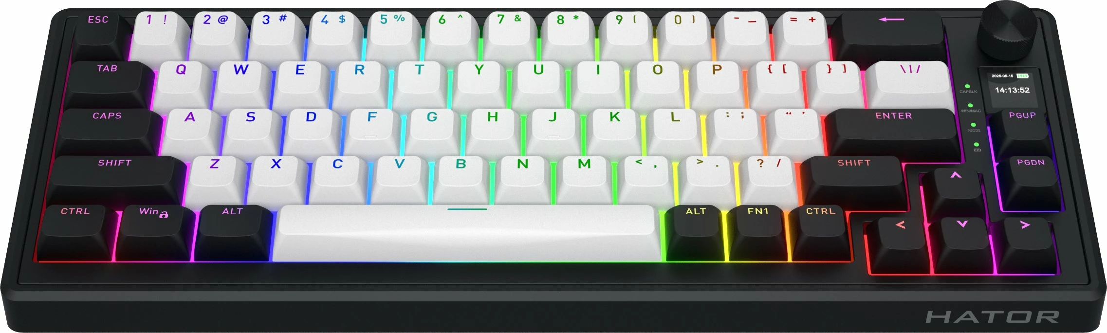 Tastierë gaming Hator Skyfall 65 Mag Ultima 8K Wireless (HTK3860), Aurum Ice Magnetic, 65%, RGB, US layout, e bardhë