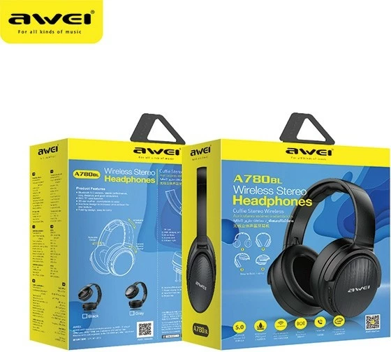 Kufje Bluetooth AWEI A780BL over-ear, të zeza