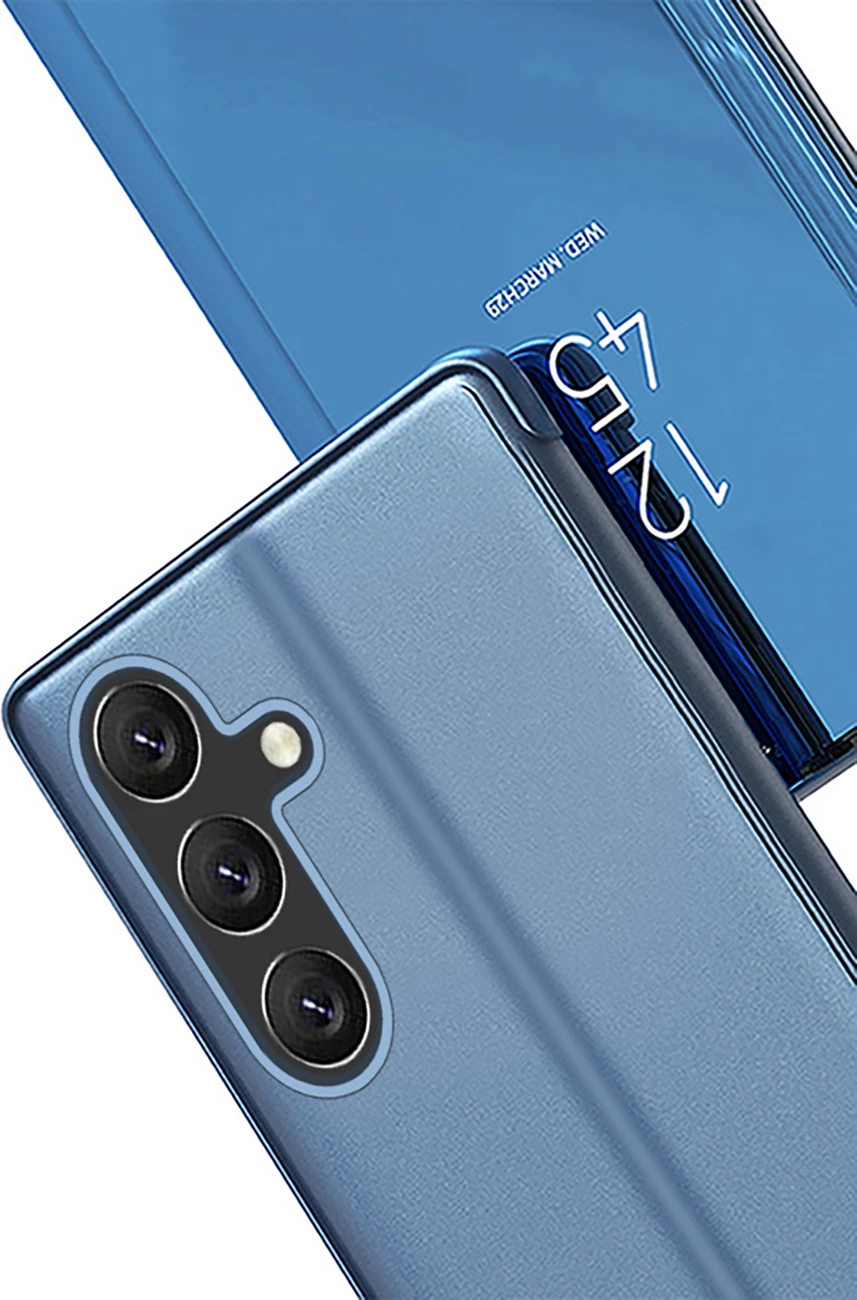 Mbështjellës Hurtel Clear View Case për Samsung Galaxy S25+, kaltër