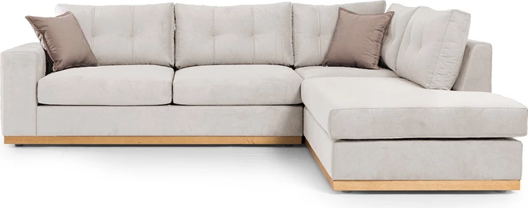 Divan qoshe Boston qoshe e majtë, pëlhurë krem-kafe, 280x225x90cm