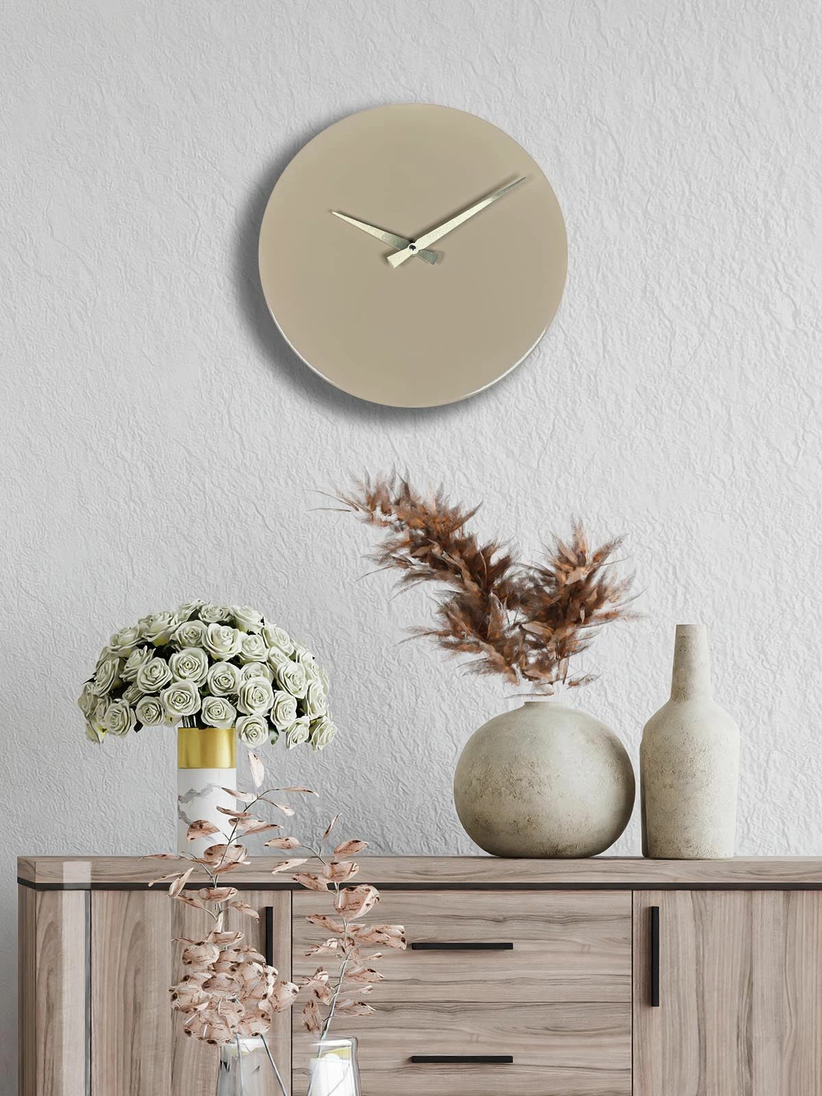 Orë muri dekorative metalike Wallity, ngjyrë kapuçino, 35cm