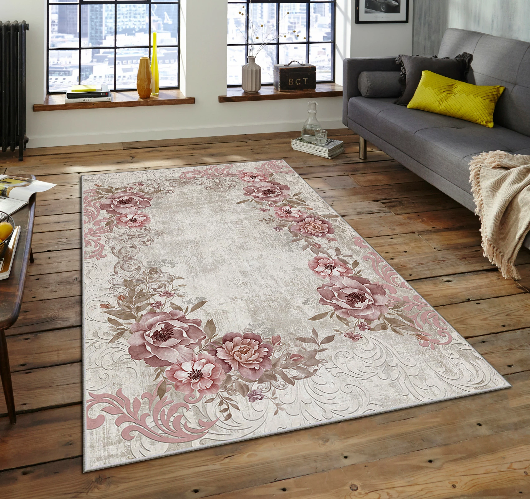 Qilim velvet luksoz, shumëngjyrësh, Conceptum Hypnose, 100x140cm, Asr Crpt-149