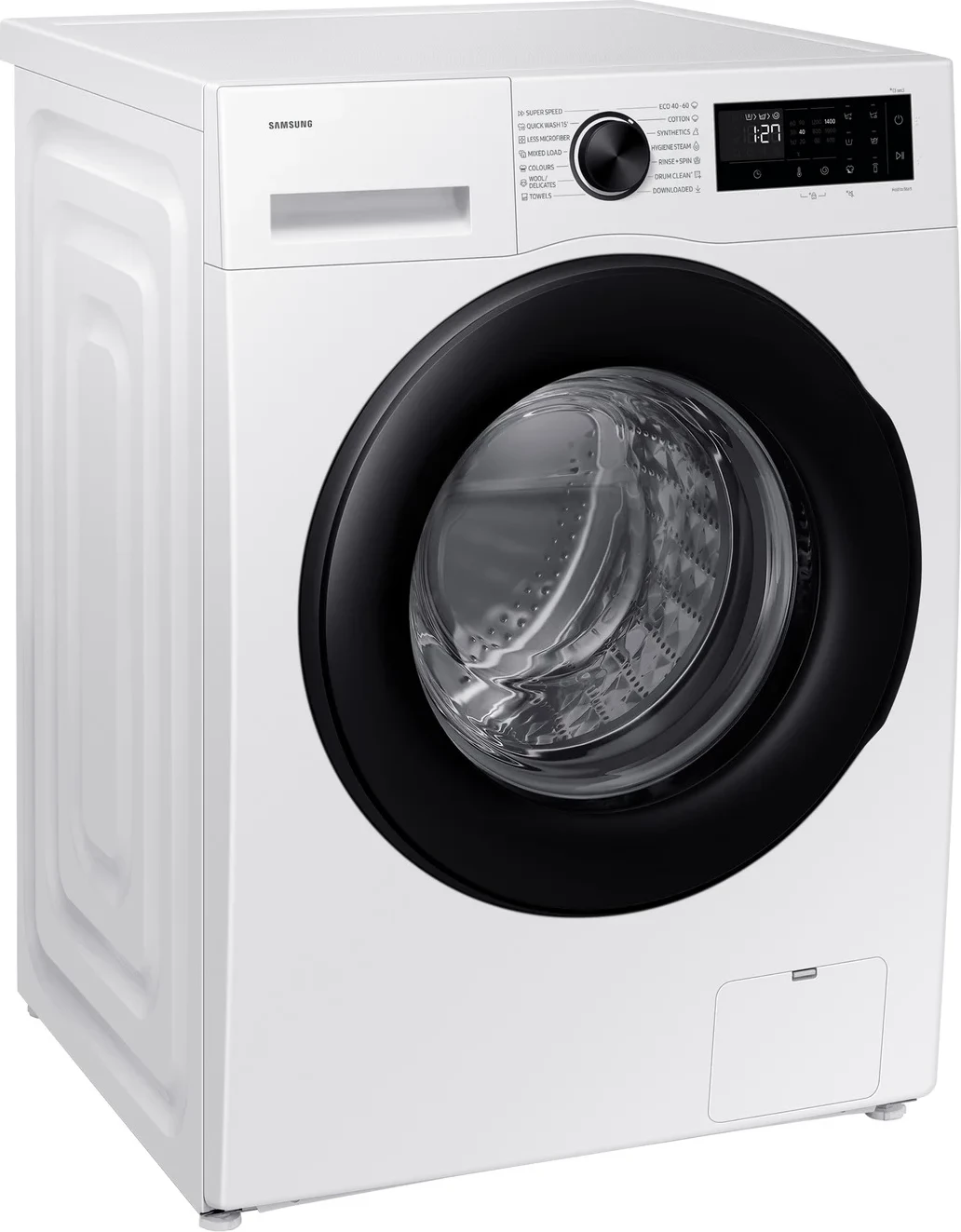 Makinë larëse Samsung WW10FG5U34AELE, AI Ecobubble, SmartThings, Super Speed 39 min, klasa A, e bardhë/zezë