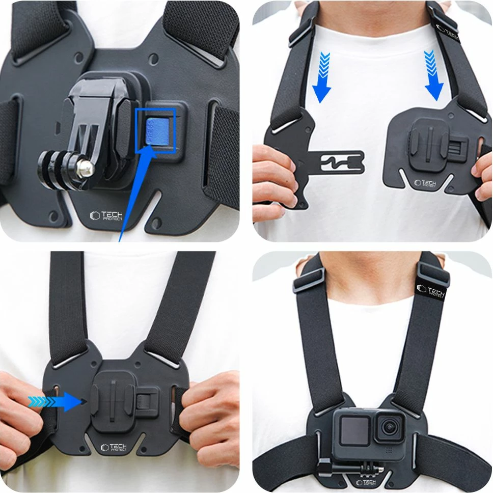 Mbajtëse kraharori Tech-Protect GA100 për GoPro/DJI, e zezë