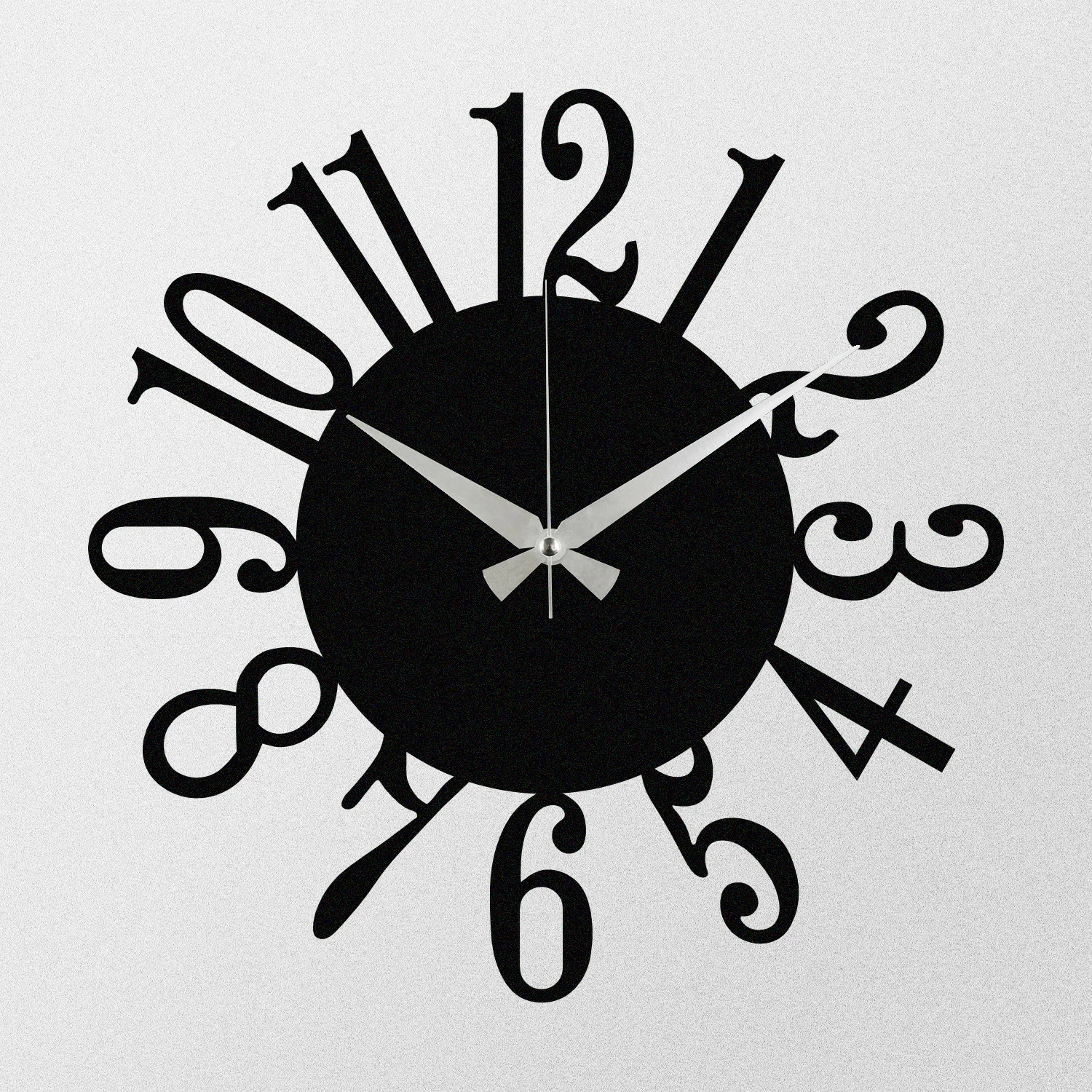 Orë muri dekorative prej metali, Wallity Enzoclock - S005, e zezë, 48x48cm