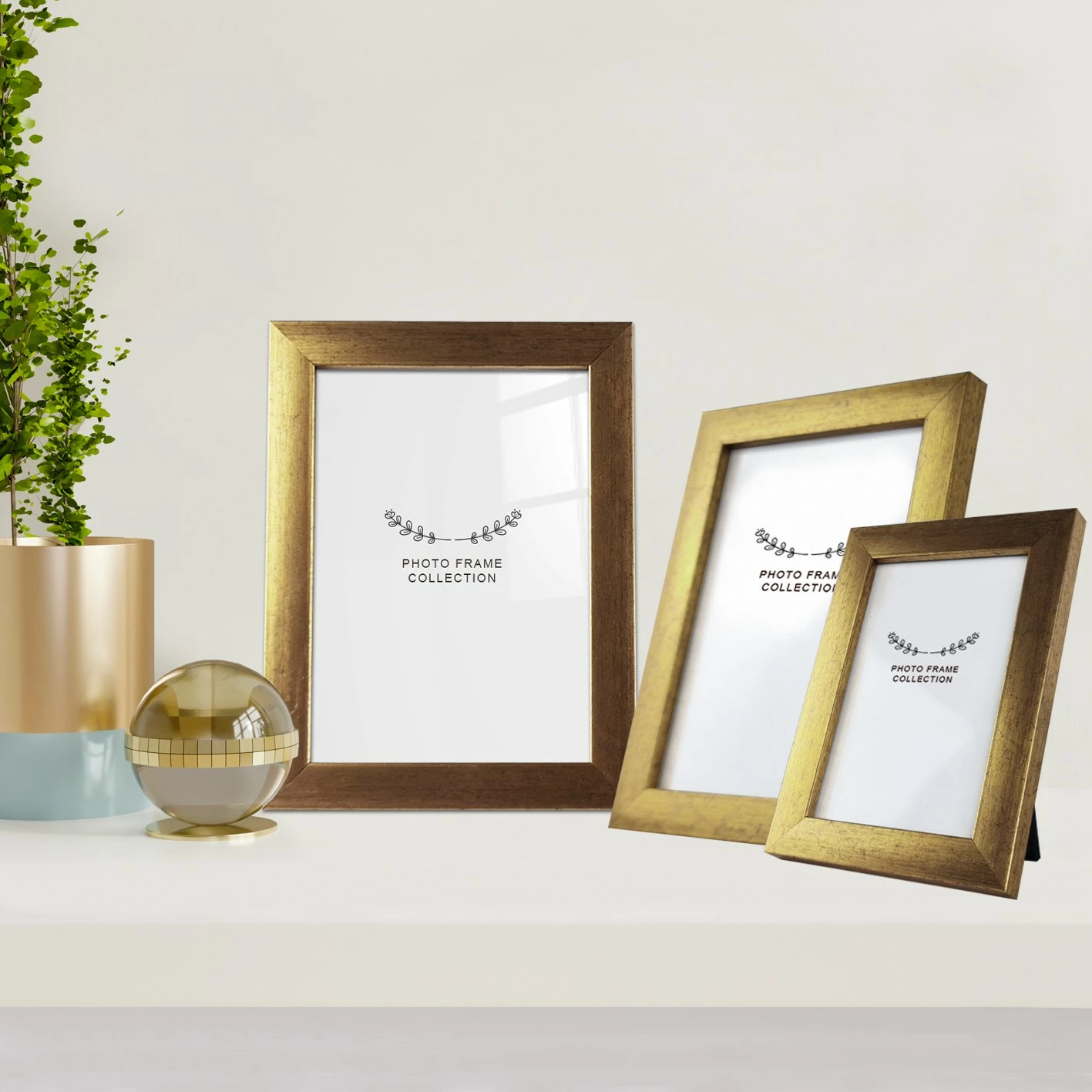 Set kornizash për foto (3 copë), ngjyrë ari, Evila Originals, 3AFC1004
