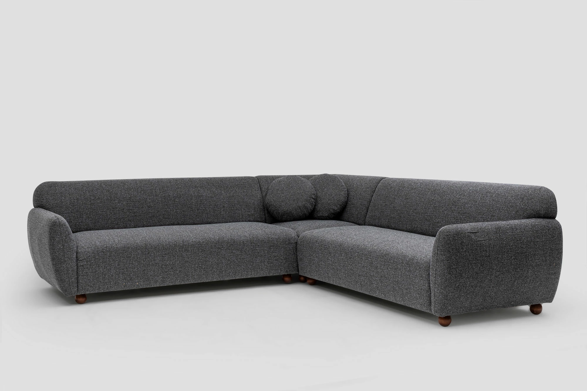 Këndare Eddy Corner 2 (3L-C-3R), ngjyrë gri e errët, 280x280cm