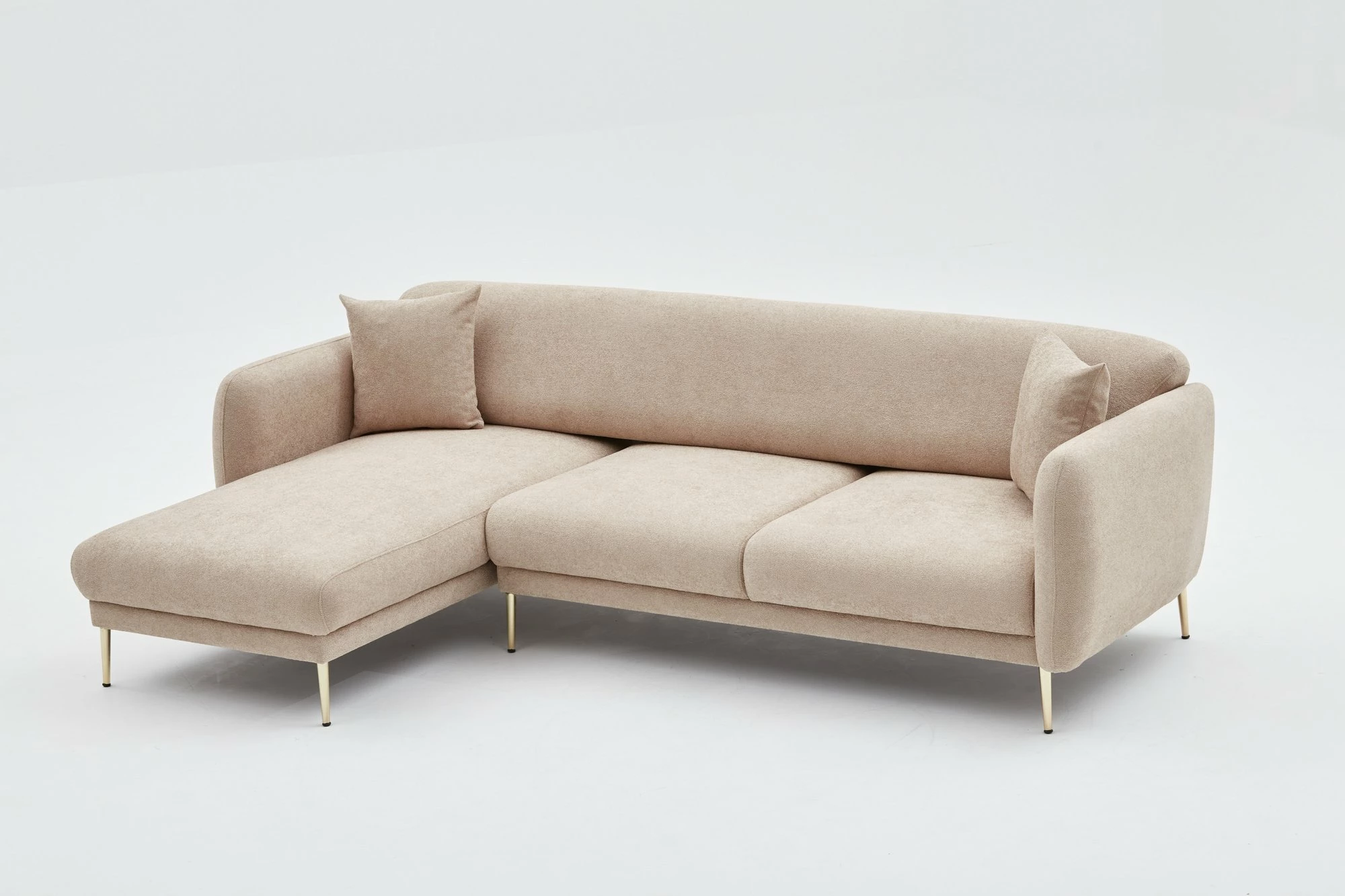 Kënd-sofë krevati Atelier del Sofa, Simena majtas, bezhë