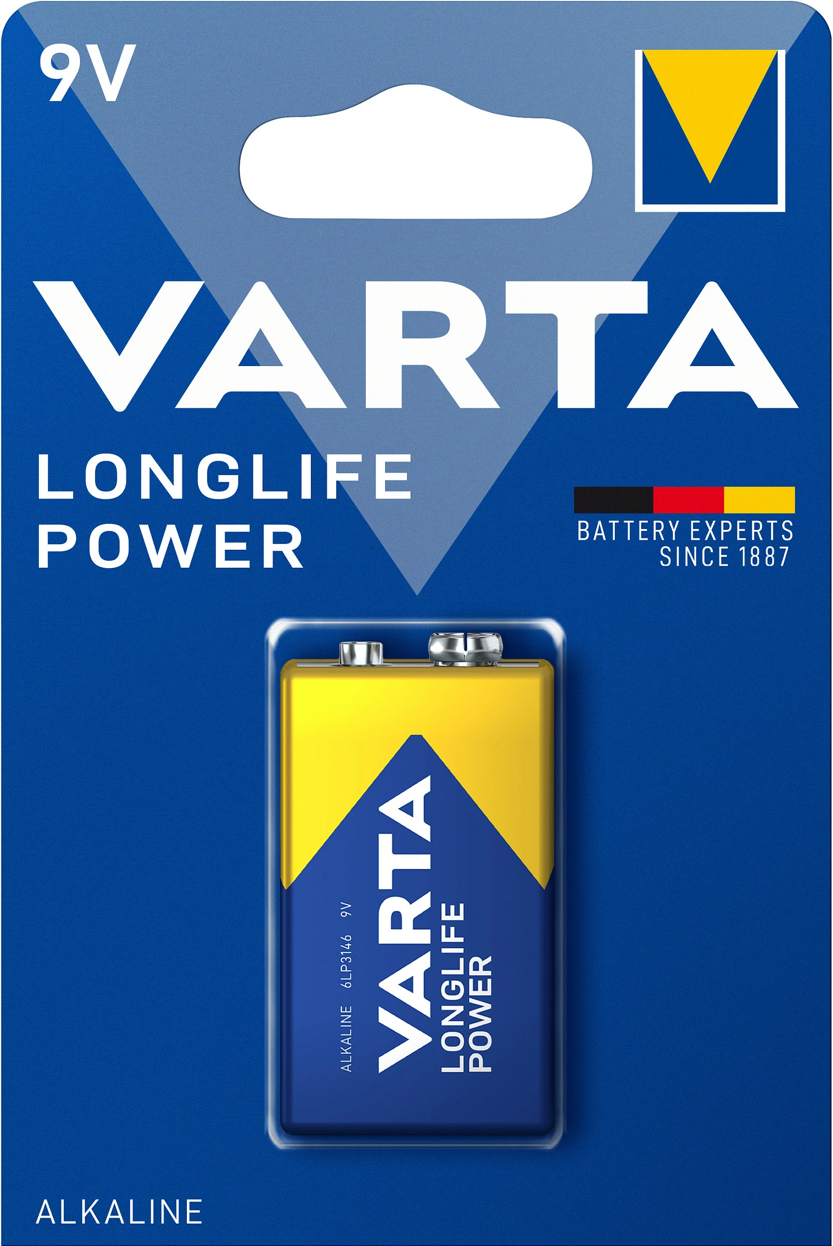 Bateri VARTA Longlife Power 9V alkaline, 1 copë, blu/ari