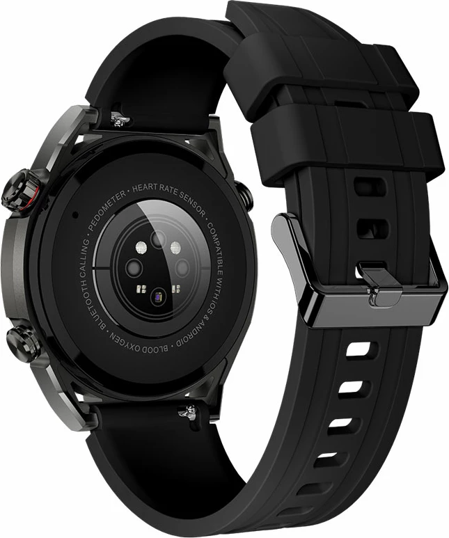 Smartwatch Moye Ares 1.43\" AMOLED, thirrje Bluetooth, karikim wireless, IP67, set me 3 rripa, e zezë