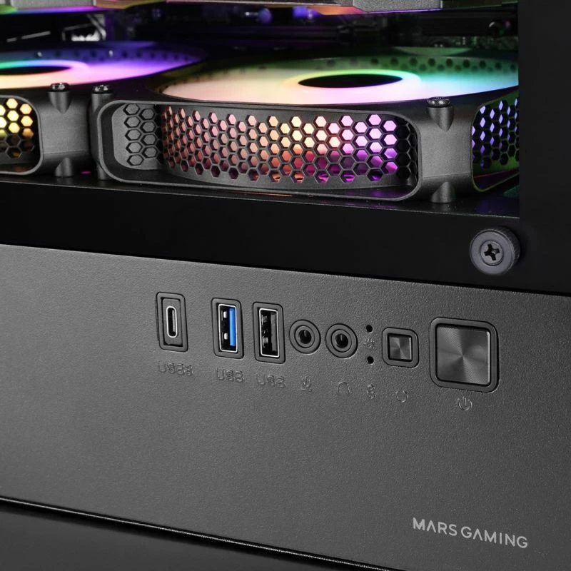 Kasë kompjuteri TACENS MARS MC-VECTOR 4xARGB USB-C mATX, e zezë