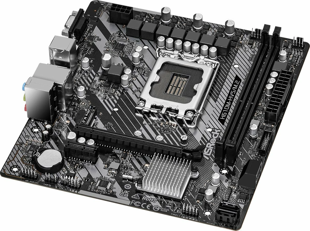 Pllakë amë ASRock H610M-HVS/M.2 R2.0, 2 slote RAM deri 64GB, Ultra M.2, HDMI/VGA, PCB e zezë