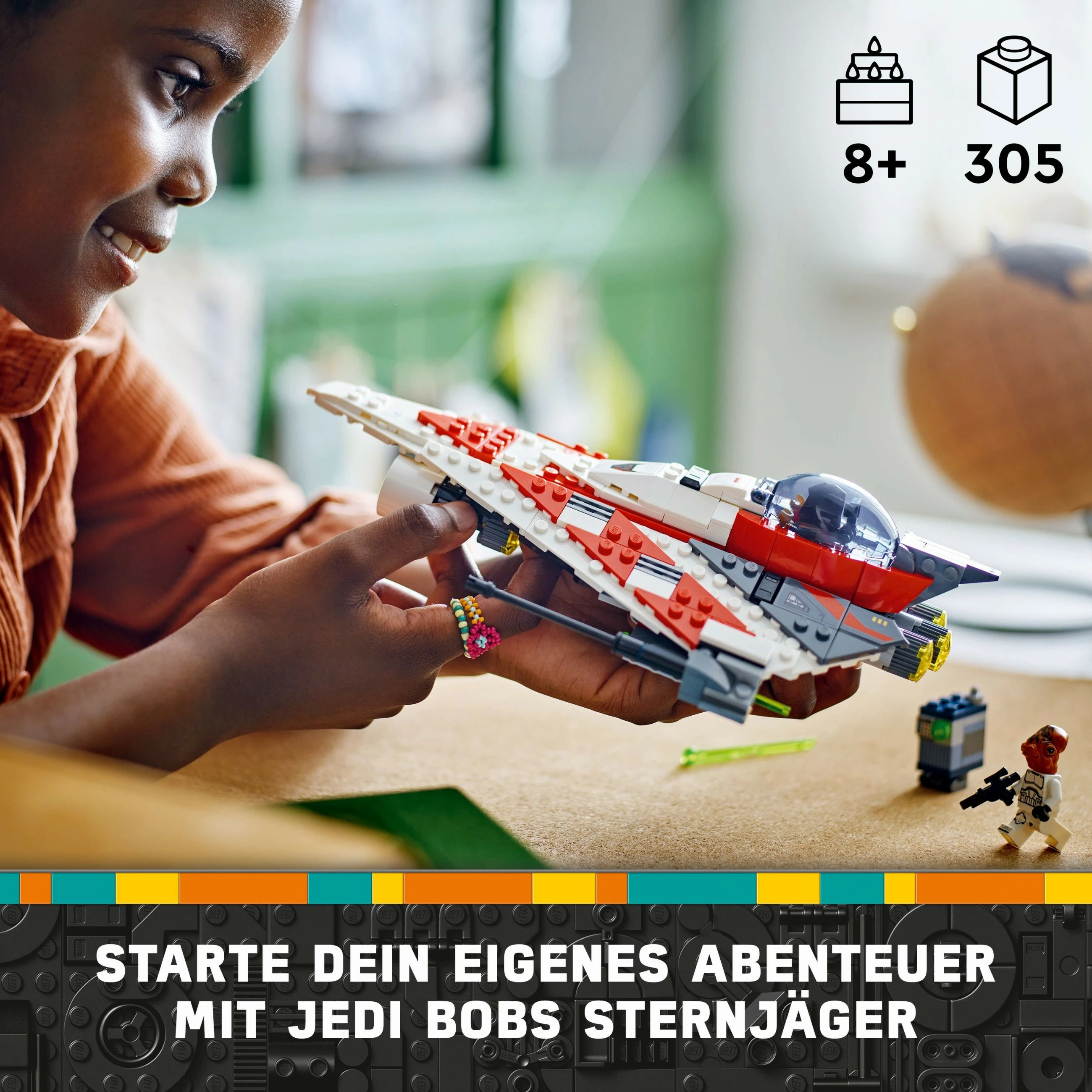 Set ndërtimi LEGO Jedi Bob's Starfighter, 305 pjesë, shumëngjyrësh