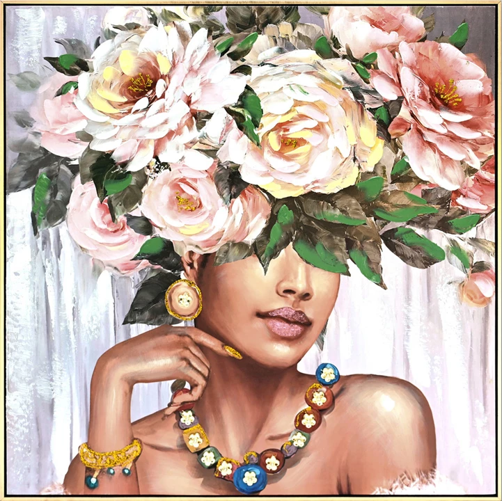 Pikturë kanavacë Flowergirl Inart 82x4.5x82cm