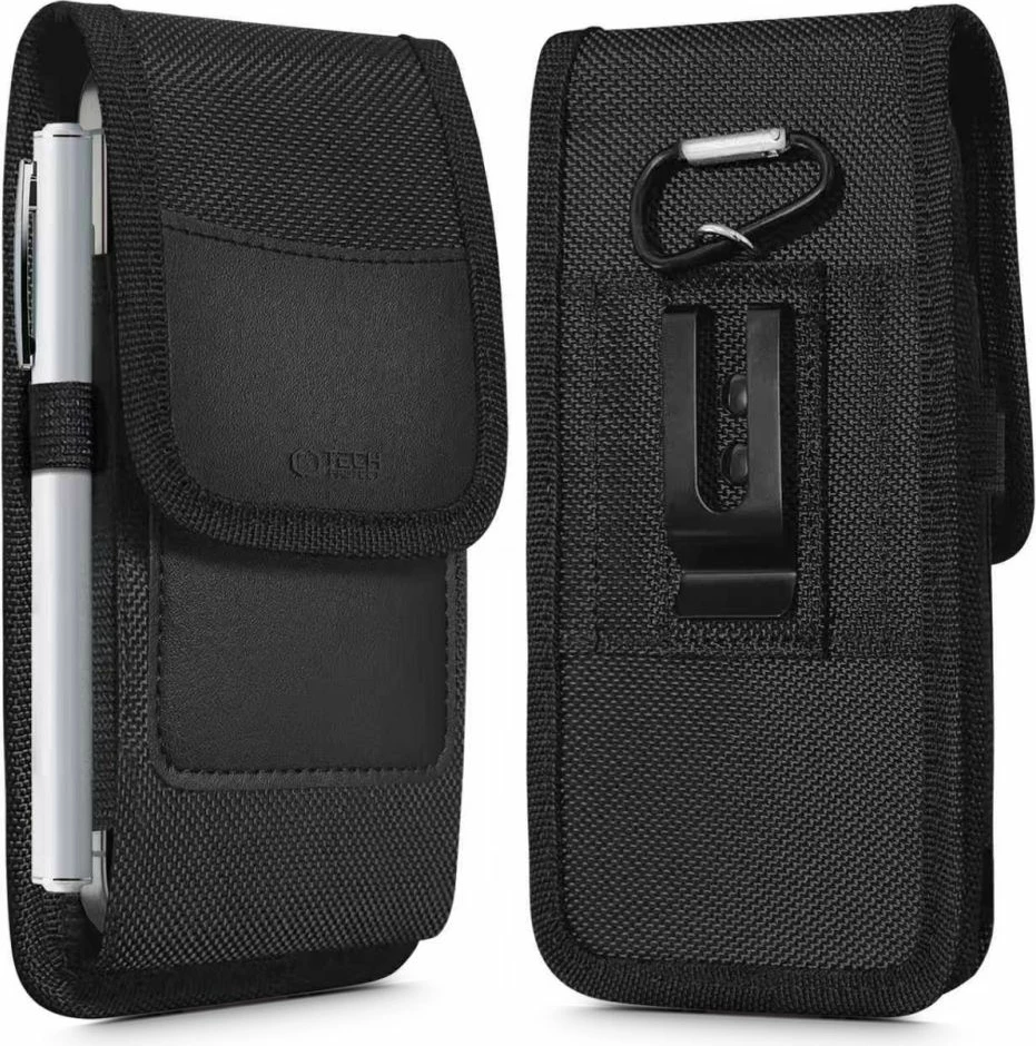 Mbështjellës për celular Tech-Protect SM85 për 5.8-6.8", najlon, me kapëse rripi dhe karabinë, zi, 1 copë
