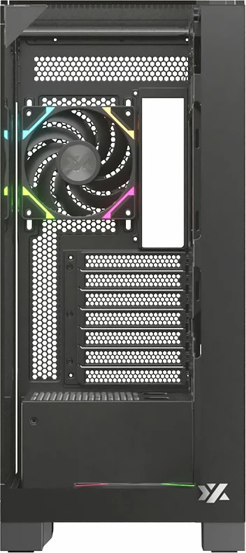 Kasë XYZ PC GEAR Trifecta X-CS-TRIFECTA-B, Midi Tower ATX, xham i kalitur, ARGB, USB-C, e zezë