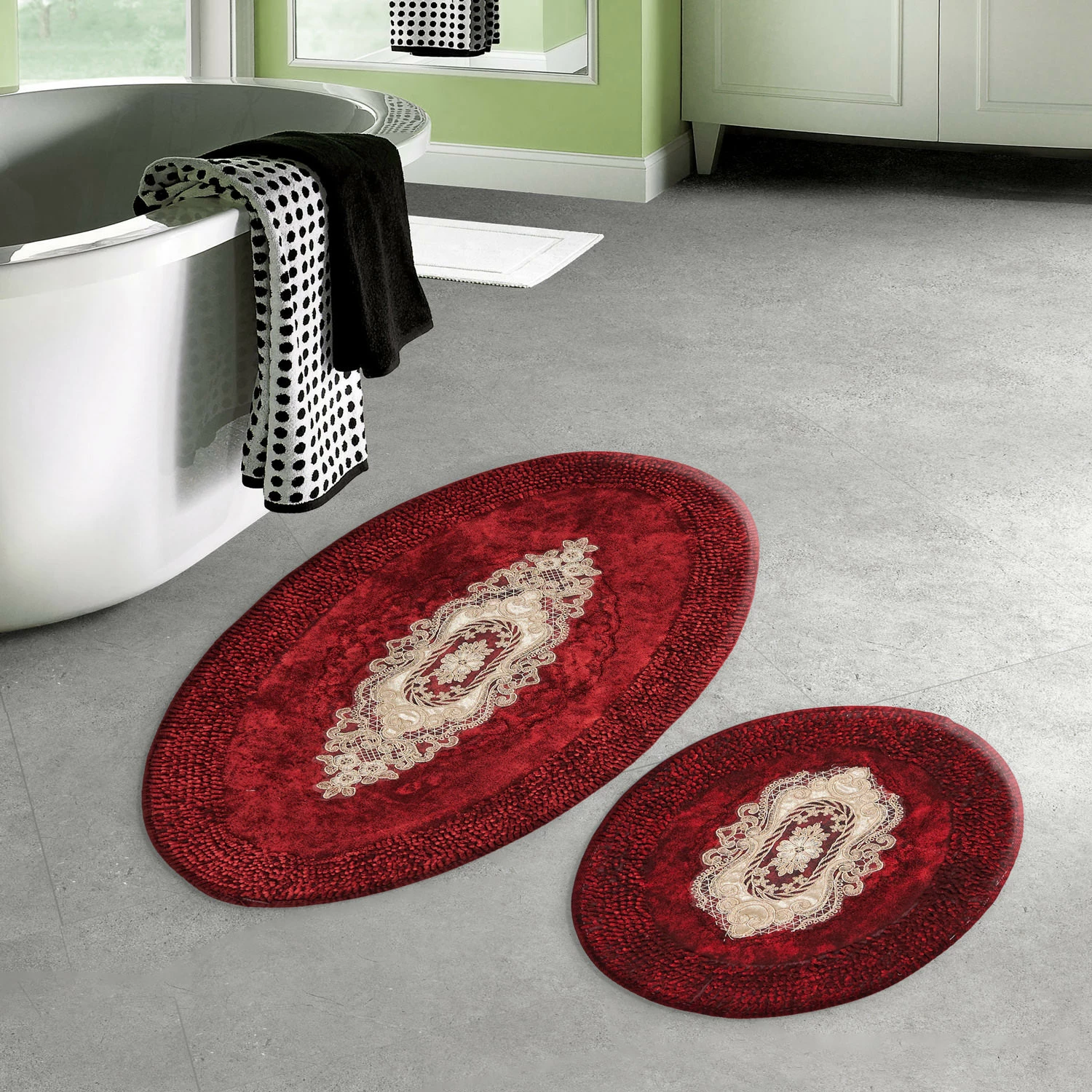 Set tapetash për banjo, 2 copë, ngjyrë e kuqe e errët, Mijölnir, Aln_E4_782