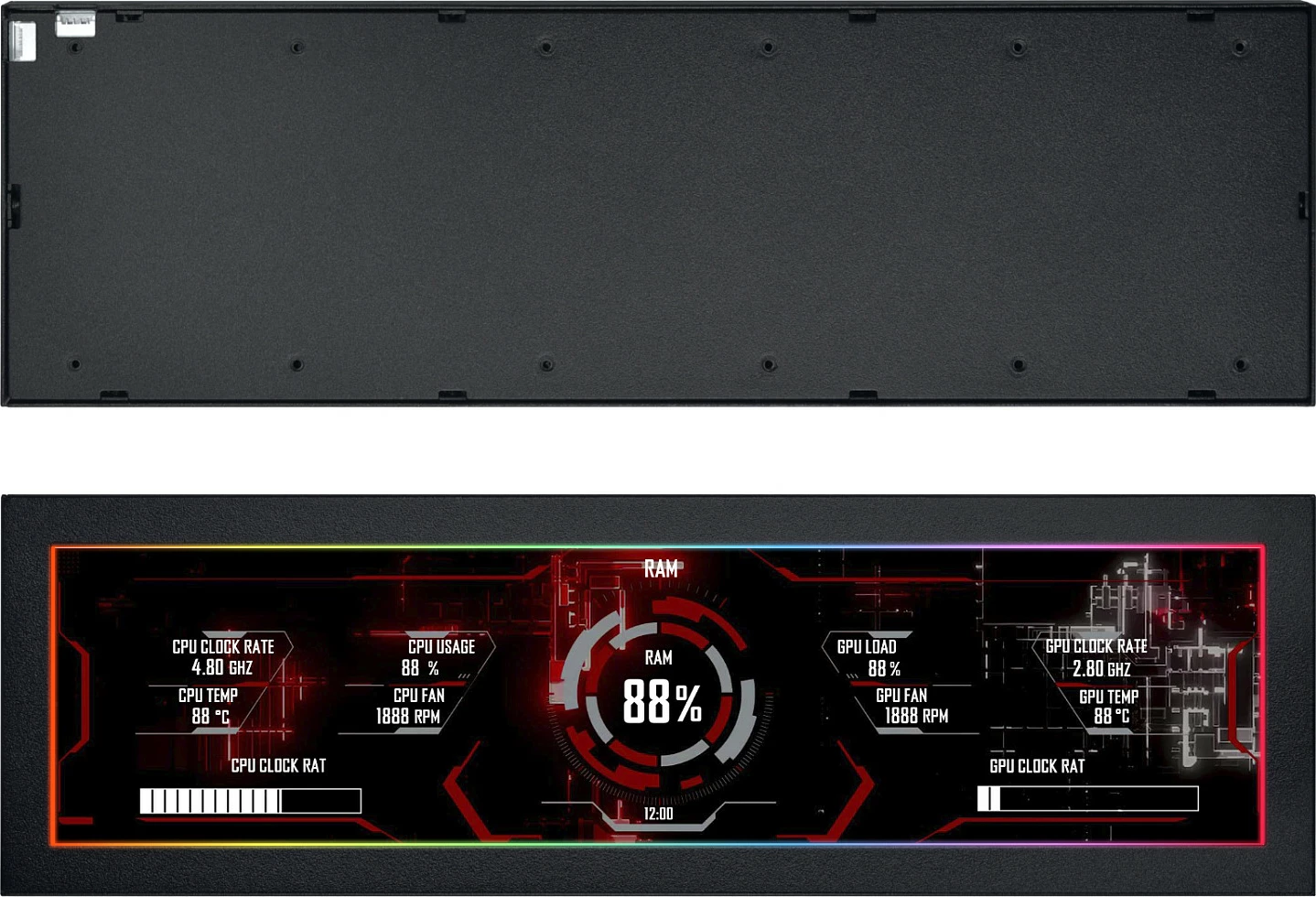 Ekran universal Lian Li 8.8 inç, 5V, për kasë PC, i zi