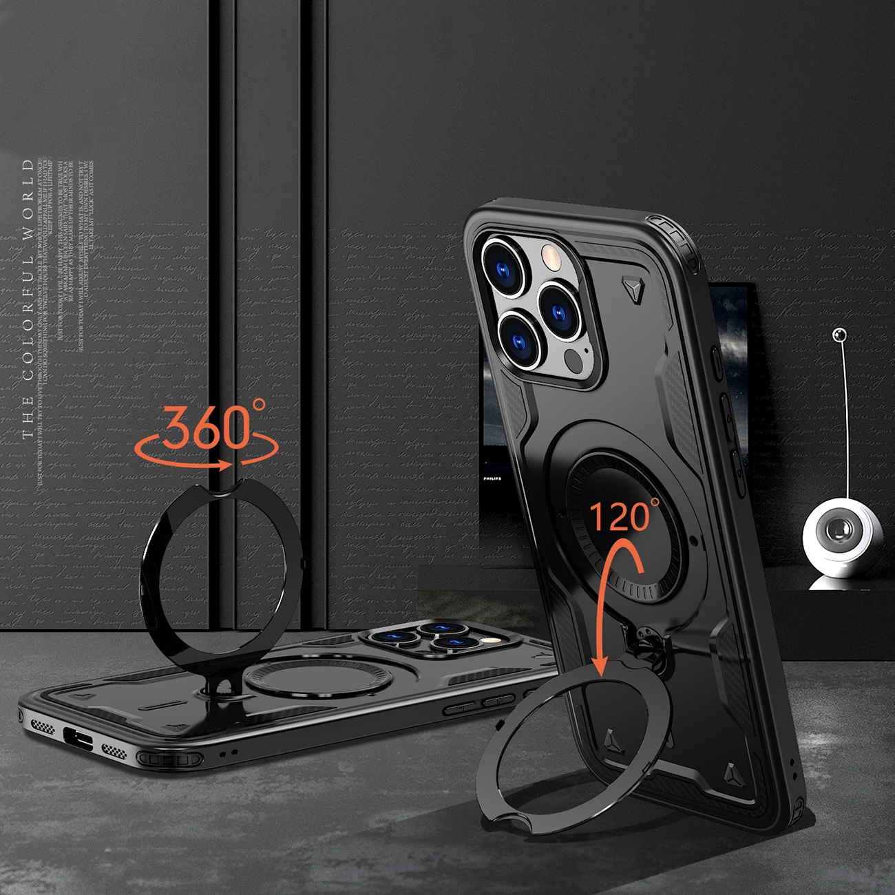 Mbështjellës Hurtel Hybrid Armor Trendy me MagSafe për iPhone 16 Pro Max, i zi