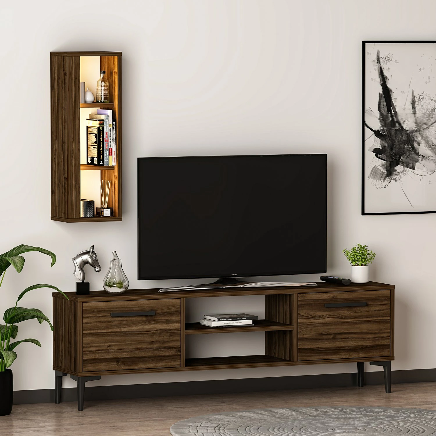 Komodë TV Skye Decor, ngjyrë arre, Bien