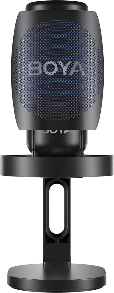 Mikrofon BOYA K3 me kabllo USB-C, 48 kHz/16-bit, superkardioid, RGB, me stativ tavoline & pop filter, i zi