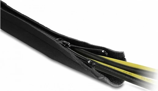 Mbështjellës kabllosh DeLOCK neopren me zip, 3 m x 100 mm, i zi