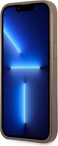 Mbështjellës Guess 4G Triangle Logo me xhepa për karta, për iPhone 13/13 Pro, Kafe