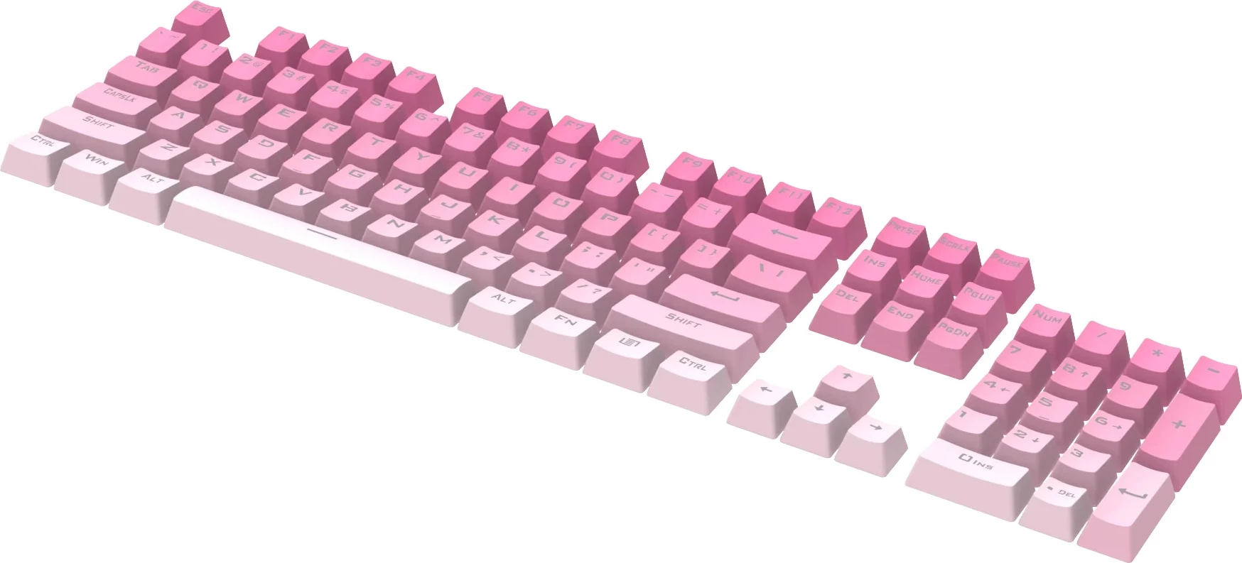 Keycaps për tastierë Redragon A133 V1, 104 copë PBT Double-shot, US ANSI (OEM), Gradient pink