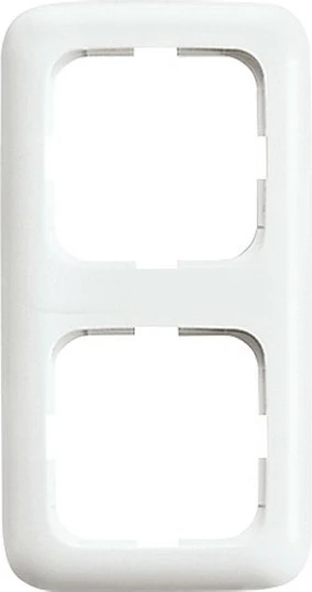 Kornizë dyfishe Busch-Jaeger 2512-214, pa vida, IP20, 81x152 mm, e bardhë