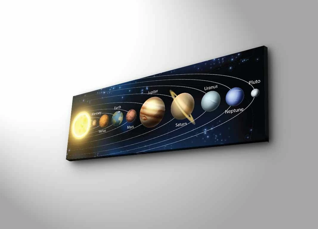 Pikturë dekorative në kanavacë me drita LED, Wallity, 3090NASA-021, shumëngjyrëshe, 30x90cm