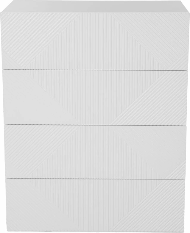 Komodë Mezza Luna, 4 sirtarë, e bardhë, 85x45x107