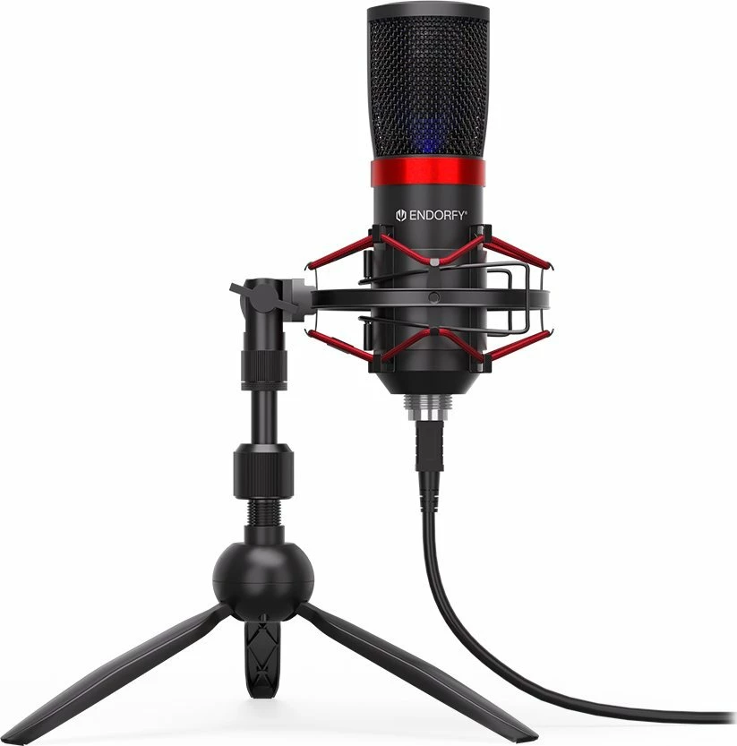 Mikrofon Endorfy Solum Streaming T EY1B003, USB, kardioid, me tripod, zi/kuqe
