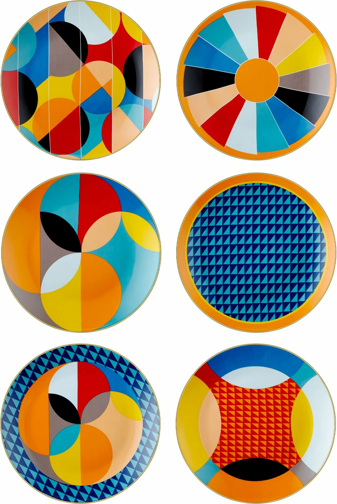 Set pjatash për ëmbëlsira, shumëngjyrëshe, Hermia, DNR0077, 6 copë