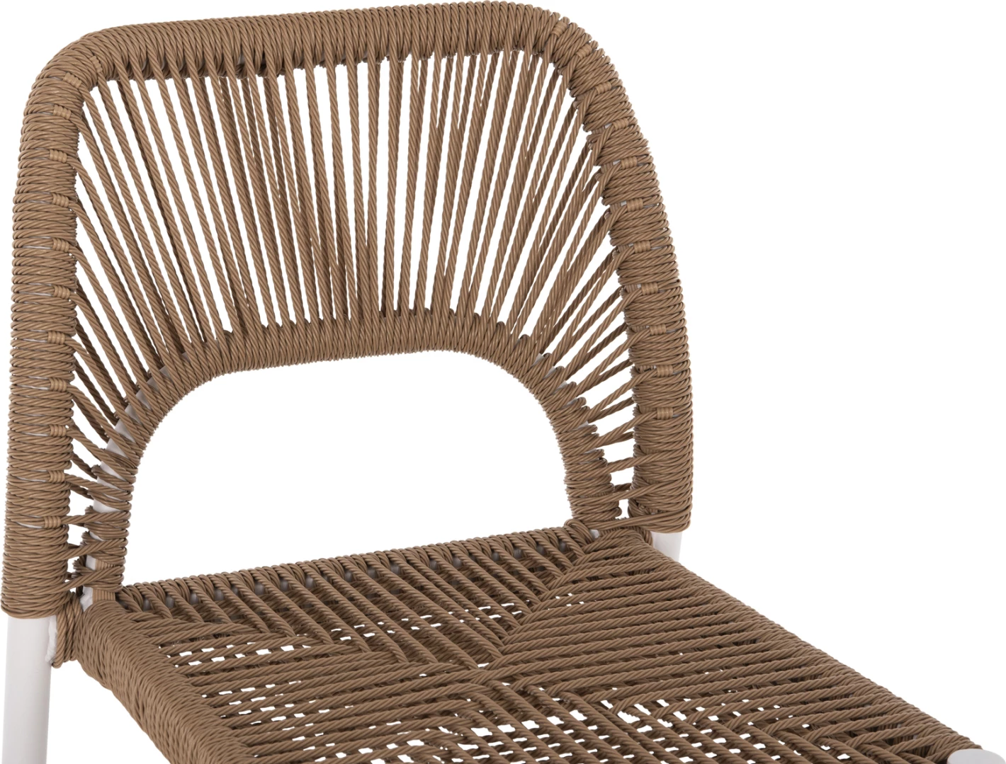 Karrige për bar, lartësi mesatare, FH5920.01, alumin i bardhë me ratan sintetik bezhë, 46x58x95H cm