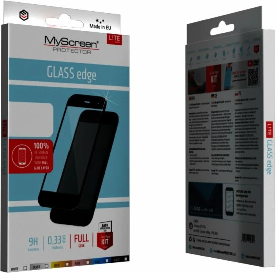 Xham mbrojtës i temperuar MyScreen Protector Lite Glass Edge për Huawei P40, Full Glue, 9H, 0.33mm, kit