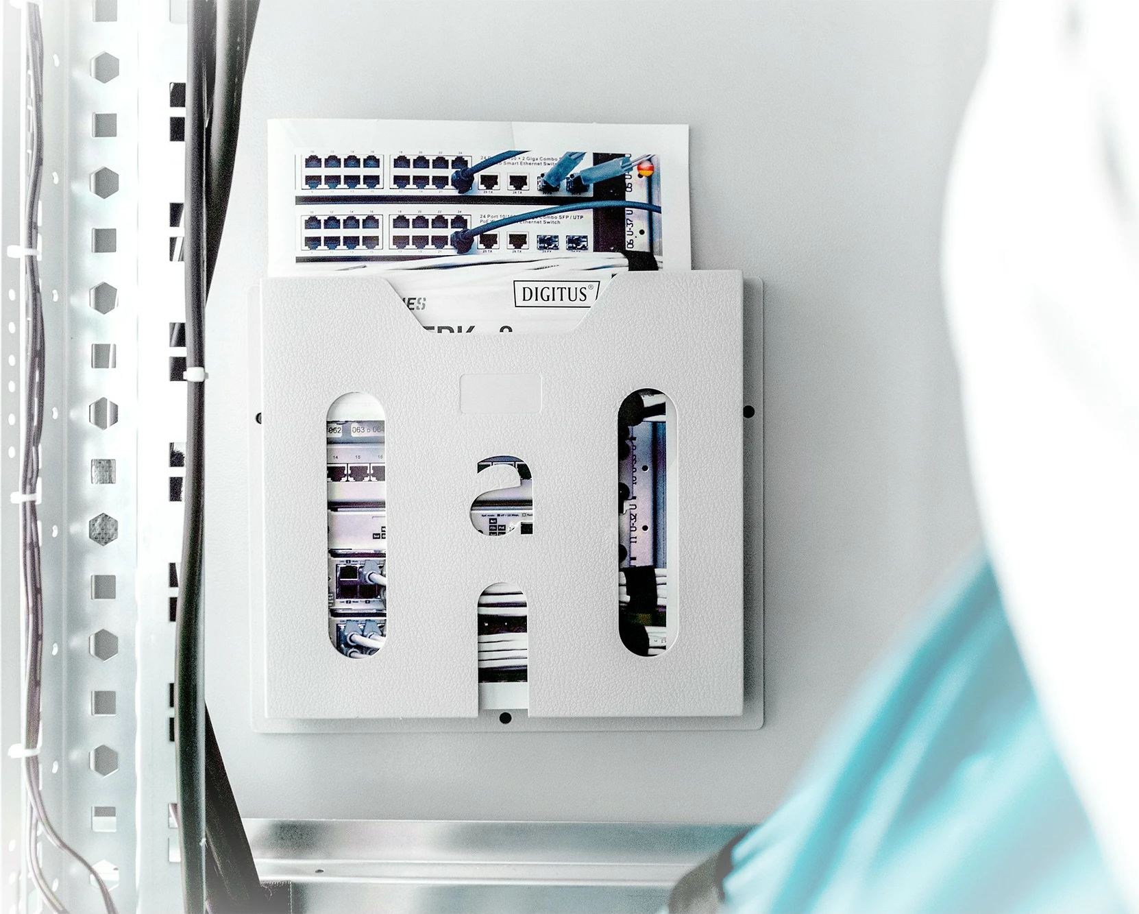 Aksesor rrjeti Digitus Schaltplantasche A4, plastikë, 233x263x30mm, gri